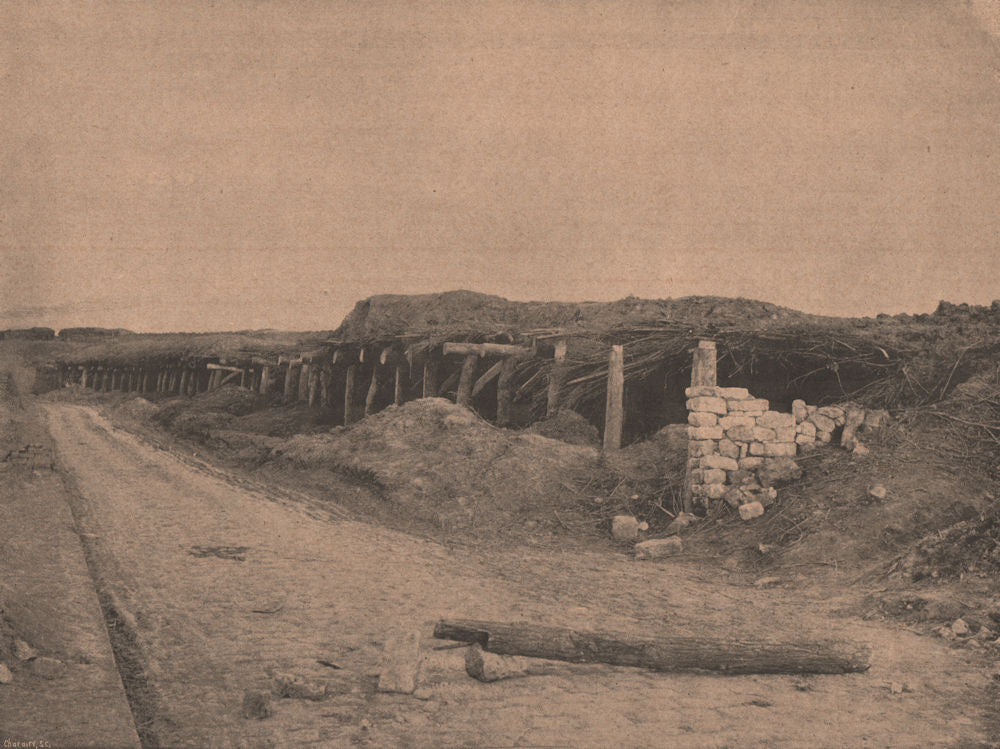 PARIS COMMUNE 1871. Les Casemates d'une Batterie de Meudon c1873 old print